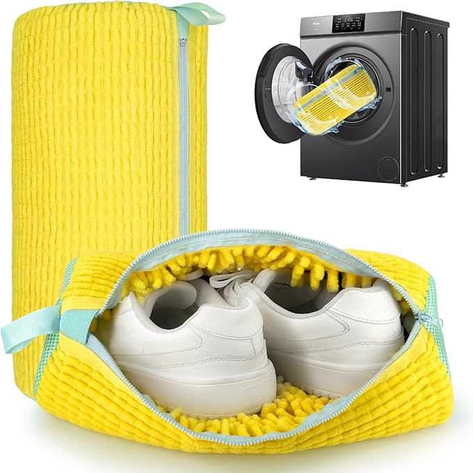 Shoe Washing Machine Bag: 2 Pack Reusable Shoes Cleaning Bags, Heavy Duty Shoe Laundry Bag for Washer & Dryer, 360° Deep Clean for Sneakers Tennis Shoes, Gifts for Women Men
