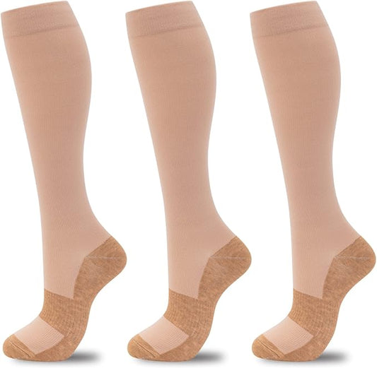 fenglaoda Compression Socks for Women Men 3 Pairs Graduated Compression Support Circulation Socks for Nurses