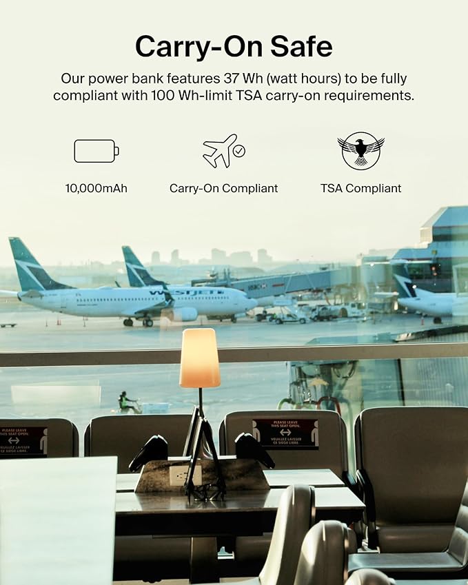 Belkin Portable Charger, USB-C Power Bank 10000 mAh w/ 1xUSB-C Port & 2xUSB-A Ports, 15W w/Type-C to Type-A Cable for iPhone 17, Samsung Galaxy S25, Nintendo Switch 2, Google Pixel 10, etc. - White