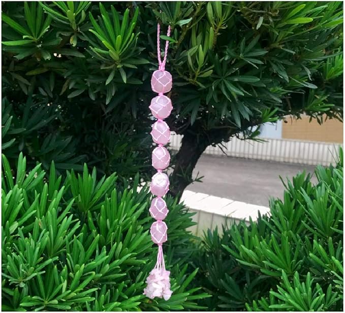 Hanging Ornaments Natural Rose Quartz Ornaments Home Decor Gemstones Reiki Feng Shui Ornament Window Wall Ornament