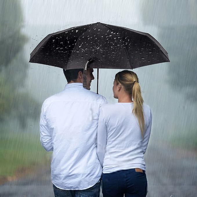 TradMall 10 Pack Bulk Umbrellas Travel Windproof Portable Compact Large Canopy Ergonomic Handle Auto Open & Close