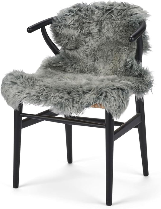 Sheepskin Long Hair 2x3 ft | Bedside Rugs for bedrooms, Sofa, Chair or The Dining Table | Each Sheepskin Rug is Unique and Created by Nature | Small Fluffy Rug in Color Light Grey