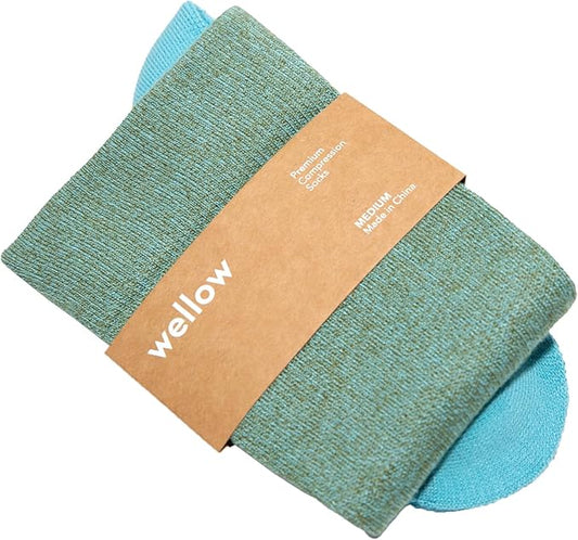 Wellow Premium Socks (Compression Socks - Regular) for Men & Women, Made with Viscose from Bamboo, Knee High, 18-25 mmHg