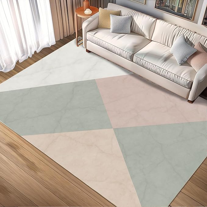 Modern Marble Rug - 5x8 Area Rug, Minimalist Marble Rugs, Abstract Luxury Outdoor Rugs, Washable & Non Slip Carpet Home Decor