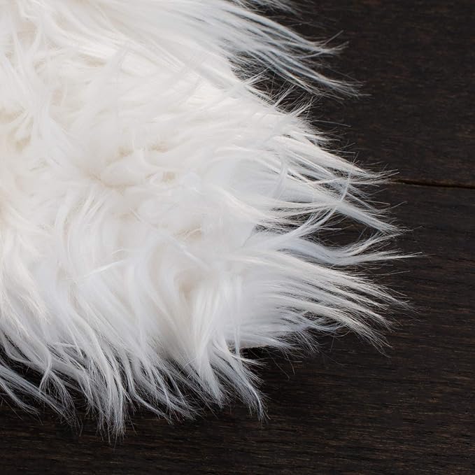 SAFAVIEH Faux Sheep Skin Collection 4' x 6' Ivory FSS115A Silken Glam 2.35-inch Thick Area Rug