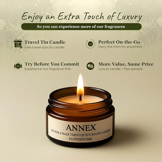 Annex Lily of The Valley & Jasmine Luxury Scented Candle - 8oz Handmade Ceramic Jar Candle - 50hr Clean Burn, 100% Non-Toxic Soy Wax, Home Fragrance, Aesthetic Decor Gift for Men Women - White Floral