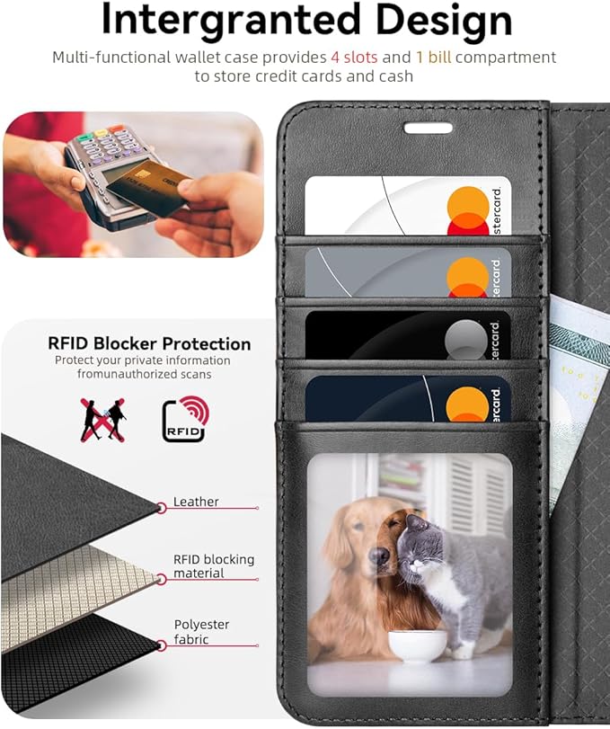 OCASE Compatible with Galaxy S25 Plus Wallet Case, PU Leather Flip Folio Case with Card Holders RFID Blocking Kickstand [Shockproof TPU Inner Shell] Protective Phone Cover 6.7 Inch 2025, Spliced Gray