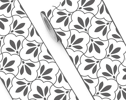 FLFK Wallpaper Border Black and White Patterns Peel and Stick Wall Border Self Adhesive Wallpapers for Living Room Bedroom Kitchen Bathroom 10"x240"