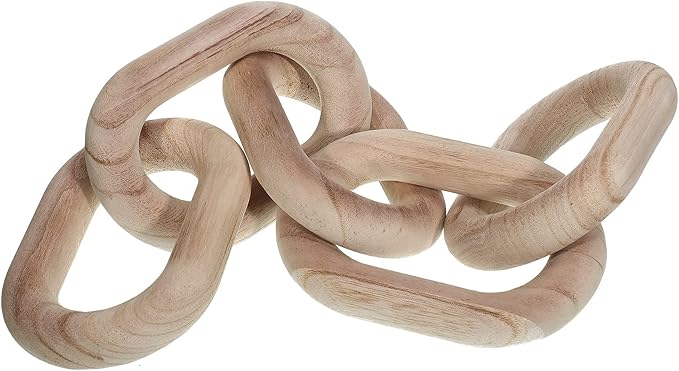 Decorative Wood Link Chain Wooden Chain Decor 5 Link Decoration for Family Party Home Office Decoration Supplies(Wood Color)