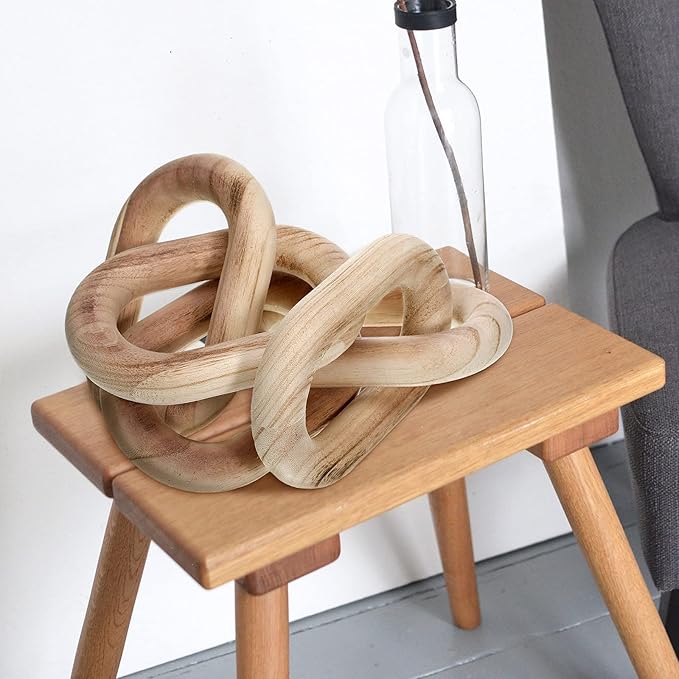 Decorative Wood Link Chain Wooden Chain Decor 5 Link Decoration for Family Party Home Office Decoration Supplies(Wood Color)