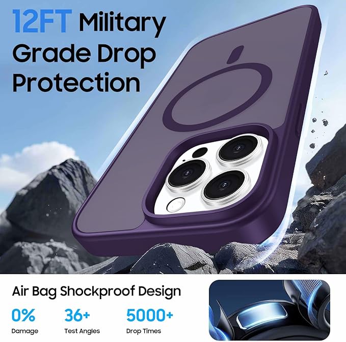 Ntwinro Magnetic for iPhone 13 Pro Case (Compatible with MagSafe) with Detachable Wallet & Card Holder for 3 Cards [RFID Blocking] Military Grade Protective Slim Phone Cover, Purple