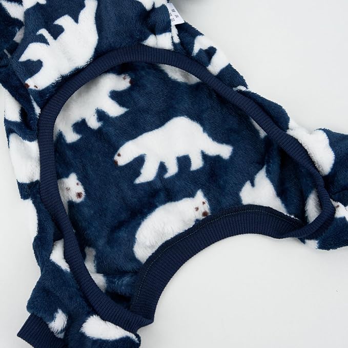 XPUDAC Dog Pajamas Polar Bear Fleece Dog Sweater for Small Medium Dogs Girl Boy Winter Puppy Clothes Pet Outfit Jumpsuit, XS