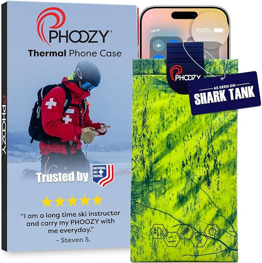 PHOOZY XP3 Ultra-Durable Thermal Phone Case for Extreme Cold | Insulated Phone Case Extends Battery Life 4X | Snowboard & Ski Gear | As Seen on Shark Tank | Large - Green