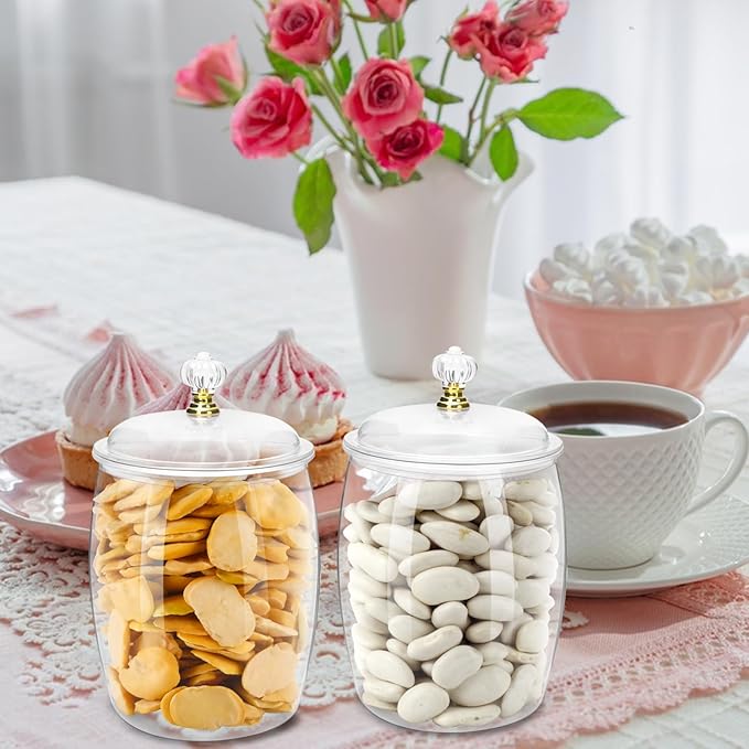 Wtyouesm 8 Pack Airtight Plastic Candy Jars with Locks, Clear 64 oz Cookie & Snack Storage Containers - Leakproof, Kitchen Pantry Organization for Home, Wedding, Bathroom Decor