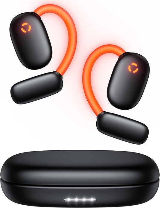 occiam Ear Buds Wireless Earbuds, AI Translation, 80H Playback, Earhook Glow & Control,16.2mm Large Driver for Rich Audio, Bluetooth Headphones Over-Ear Earphones for Sport Running (Matte Black)