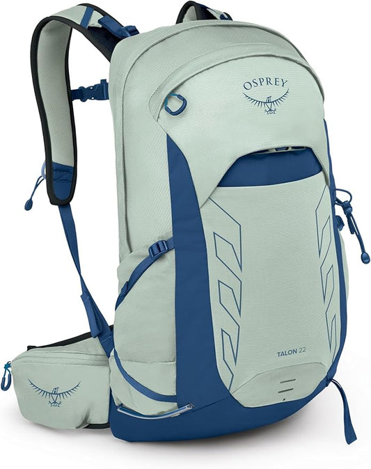Osprey Talon 22L Men's Lightweight Hiking Backpack - Small Daypack for Travel & Camping, Frosty Mint Green/Night Shift