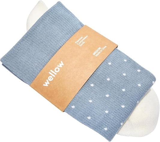 Wellow Premium Socks (Compression Socks - Regular) for Men & Women, Made with Viscose from Bamboo, Knee High, 18-25 mmHg