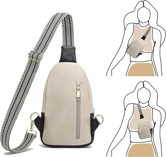 INICAT Crossbody Sling Bags Fanny Packs Valentine's Day Gifts Vegan Leather Travel Vacation Essentials Purses Women