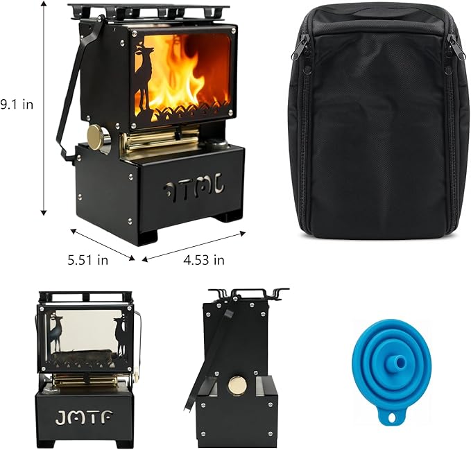 HAIGE Portable Oil Lantern & Stove: Outdoor Camping Fuel Lamp for Lighting, Cooking and Warming | Compact, Black