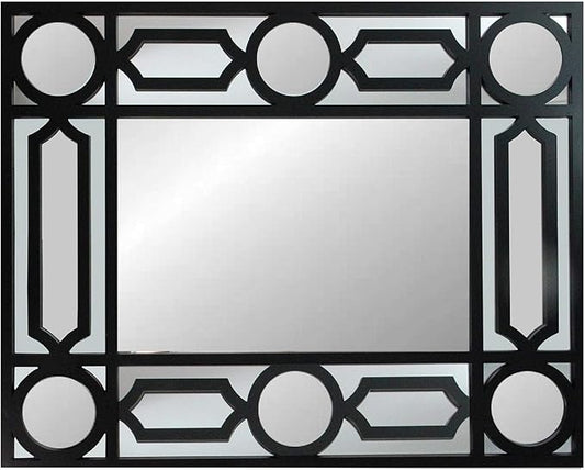Northlight 29.5" Black Framed Geometric Style Rectangular Wall Mirror