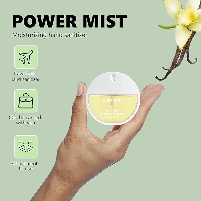 Hand Sanitizer Spray,Power Mist Hydrating Hand Sanitizer Spray, 2-piece set (Aloe Vera, Coconut), Travel Size