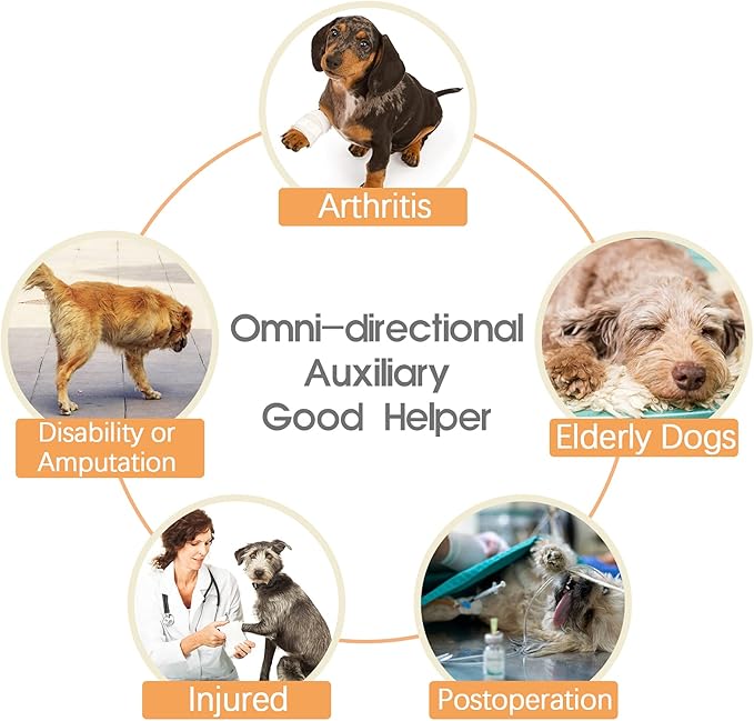 ROZKITCH Dog Lift Harness, Pet Rear Support Aid Veterinarian Approved Sling for Old K9 Help with Poor Stability, Back Leg Hip Disabled Joint Injury Elderly Arthritis ACL Rehabilitation Rehab Grey XL