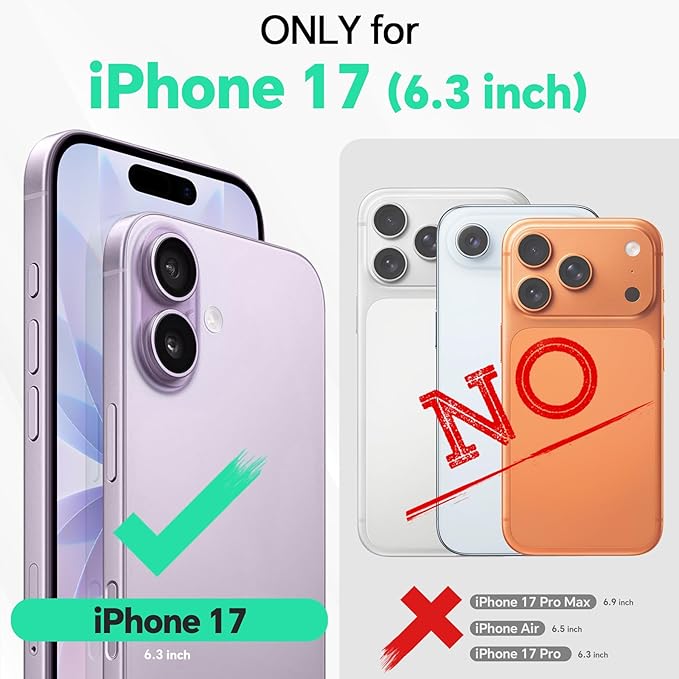 TUCCH 2-in-1 Removable Wallet Case for iPhone 17 (6.3-inch) 2025, Wireless Charging | RFID Blocking 4 Card Slots | Wrist Strap | Kickstand | Magnetic | PU Leather | Protective Flip Cover | Hot Pink