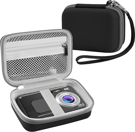 Leayjeen Waterproof Digital Camera Case Compatible with YISENCE/HICSHON/Trsunow/EUXOR/Yiffecal/ZNIARAKL10FT 30MP FHD 1080P Waterproof Camera,Fill Light Underwater Camera for Snorkeling- Black(Case)
