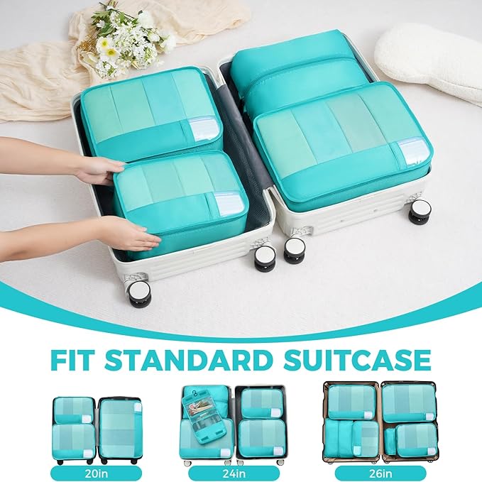 BAGAIL 9 Set Packing Cubes Luggage Packing Organizers for Travel Accessories