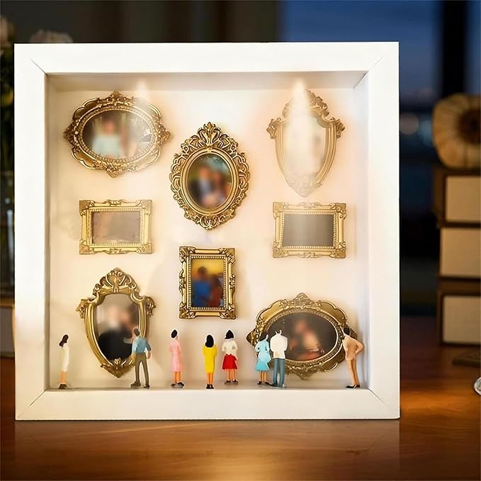 DIY Mini Museum Silhouette Box Unique Memory Keepsake for Home Decor 2026 New Mini Museum Display (Brown)