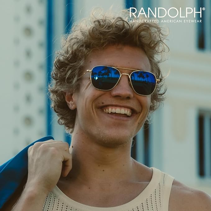Randolph Eyewear Aviator Sunglasses for Men & Women – Non-Polarized & Polarized Lenses, 23k Gold UV Protection Sunglasses