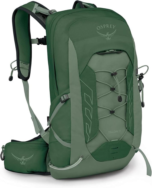 Osprey Talon 11L Men's Lightweight Hiking Backpack - Small Daypack for Travel & Camping, Green Canopy
