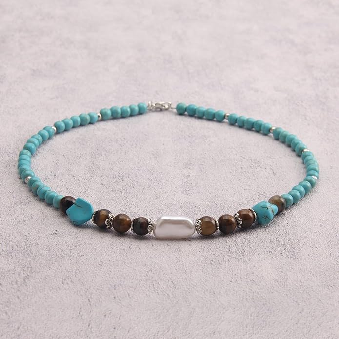 Leather Necklace for Women Boho Choker Necklace Long Cord Leather Pendant Bohemian Neckalce Vintage Alloy Pendant Leather Rope Necklace Wooden Necklaces for Women