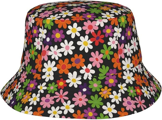 Colorful Fire Balloon, White Cloud Fisherman Hat Summer Foldable UV Protection Sun Hat