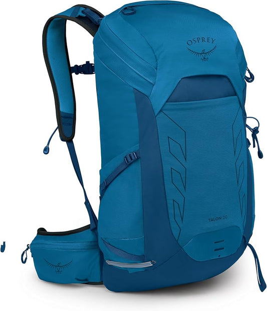 Osprey Talon 26L Men's Lightweight Hiking Backpack - Daypack for Travel & Camping, Scoria Blue/Night Shift