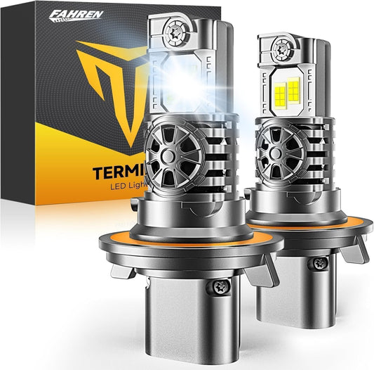 Termitor 9008 H13 LED Bulbs, 70,000LM, 6500K Pure White, Easy Plug-N-Play, IP68 Waterproof, Pack of 2