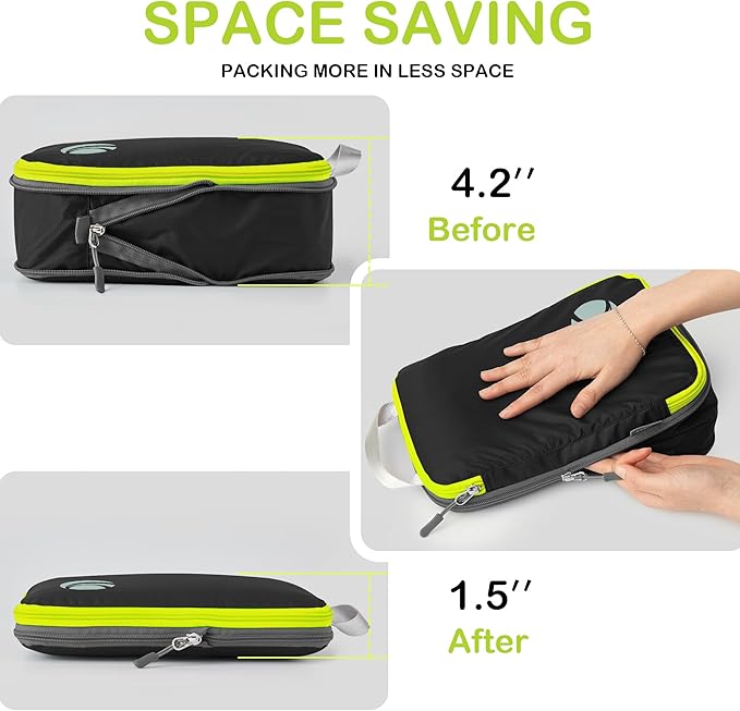 Cipway Compression Packing Cubes, Ultralight Luggage Organizer Bags, Travel Essentials for Carry on Suitcase (3 Piece,Black)