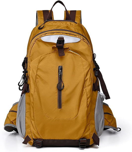Hiking Backpack Daypack for Outdoor Travel, Lightweight Pack with Multiple Compartments, Unisex for Camping and Daily Use (Orange)