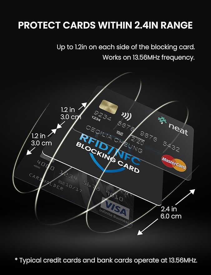 WHonor RFID Blocking Card 3 Pack, Bank Debit Credit Card Protector, Anti-Theft Contactless NFC Blocker, Entire Wallet Protection (3)