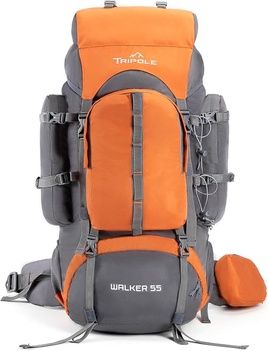 Tripole Walker 65 Litres Rucksack | Internal Frame With Metal Rod | Rain Cover | Bottom Opening | Laptop Section