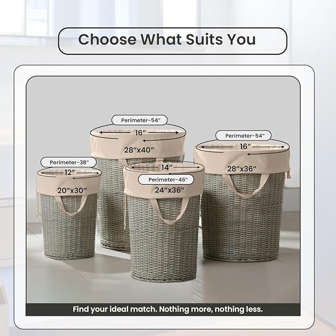 LFH Home Large Premium 100% Cotton Canvas Laundry Bag with Drawstring and Handles Heavy Duty, Multi-Use, and Washable for Home, Travel, College or Storage 20x30 (Pack of 4)-Natural