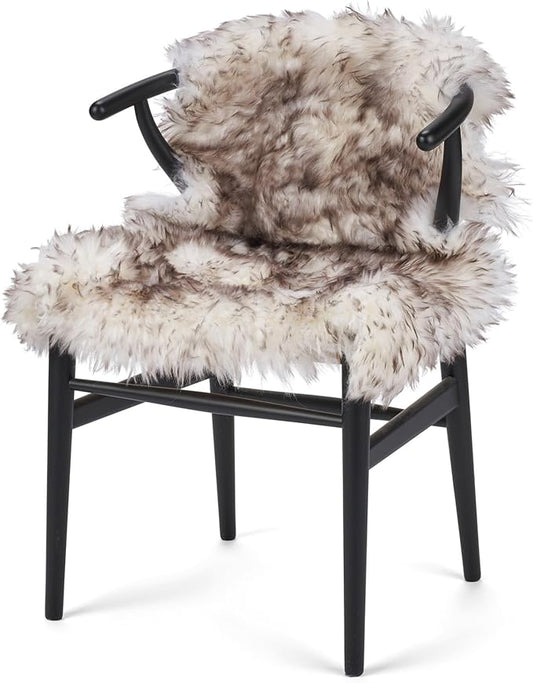 Sheepskin Long Hair 2x3 ft | Bedside Rugs for bedrooms, Sofa, Chair or The Dining Table | Each Sheepskin Rug is Unique and Created by Nature | Small Fluffy Rug in Color Snow Peak
