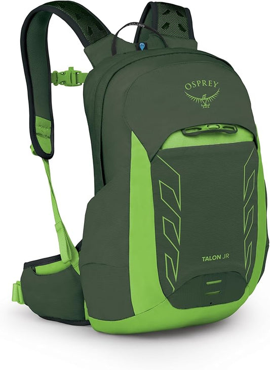 Osprey Talon Jr Boy's Lightweight Hiking Backpack - Kids Adventure Backpack for Travel & Camping, Green Canopy