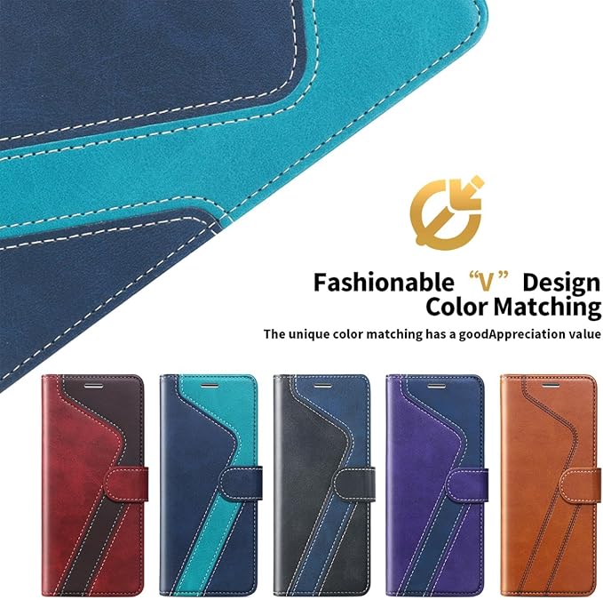 CIVICASE for iPhone 17 Pro Wallet Case,PU Leather Flip Case RFID Blocking Credit Card Holder Folio Magnetic Stand TPU Shockproof Cover Compatible with iPhone 17 Pro, Blue Green