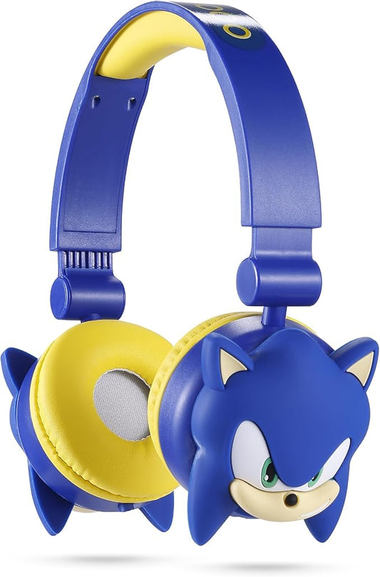 Sonic The Hedgehog - Kids Bluetooth Headphones, Wireless & Wired Over-Ear Headphones with Safe Volume, Adjustable Headband, Rechargeable Battery & Stereo Sound – Perfect for School, Home, & Travell