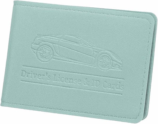 HARFINGTON Car Registration and Insurance Holder PU Leather Vehicle Glove Box Organizer Storage Accessories Car ID Holder with 10 Pockets for License ID Card Bank Card Documents, Blue
