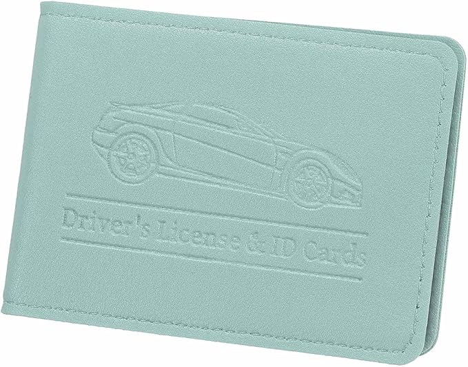 HARFINGTON Car Registration and Insurance Holder PU Leather Vehicle Glove Box Organizer Storage Accessories Car ID Holder with 8 Pockets for License ID Card Bank Card Documents, Blue