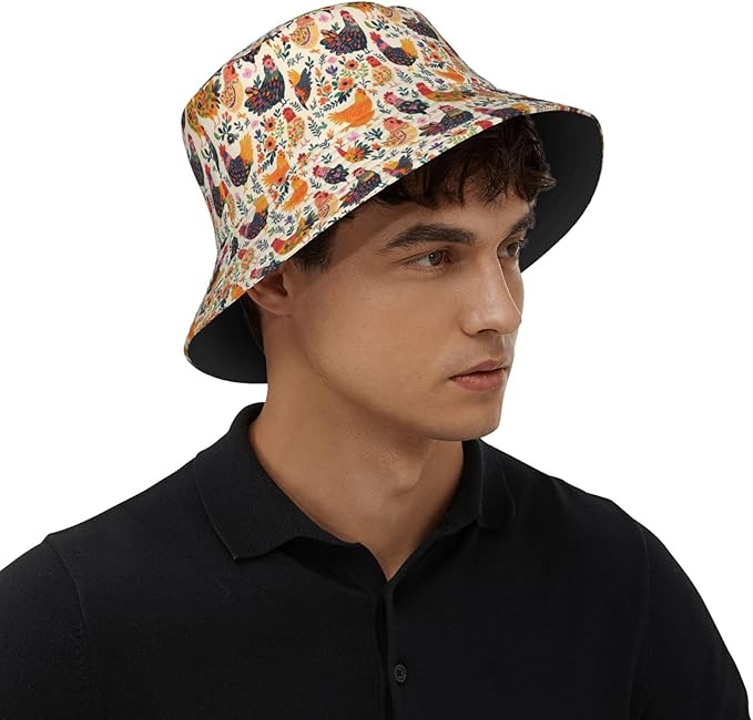 Colorful Fire Balloon, White Cloud Fisherman Hat Summer Foldable UV Protection Sun Hat