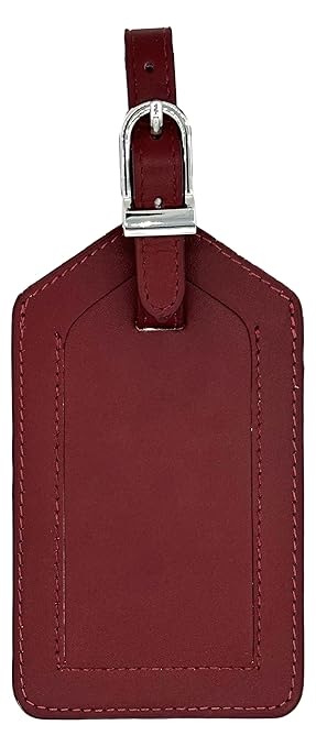 Merlot Genuine Top Grain Leather Luggage Tag