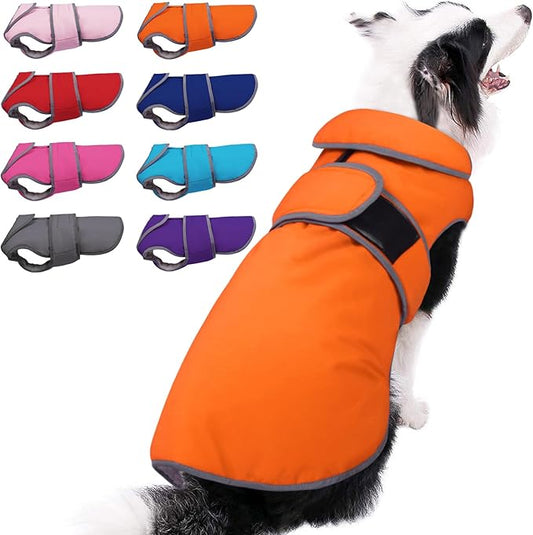 MIGOHI Warm Dog Coat Winter Dog Jacket,Waterproof Cold Weather Coats for Dogs,Fleece Jacket for Small Medium Large Dogs,Reflective Thick Fleece Vest with Leash Hole